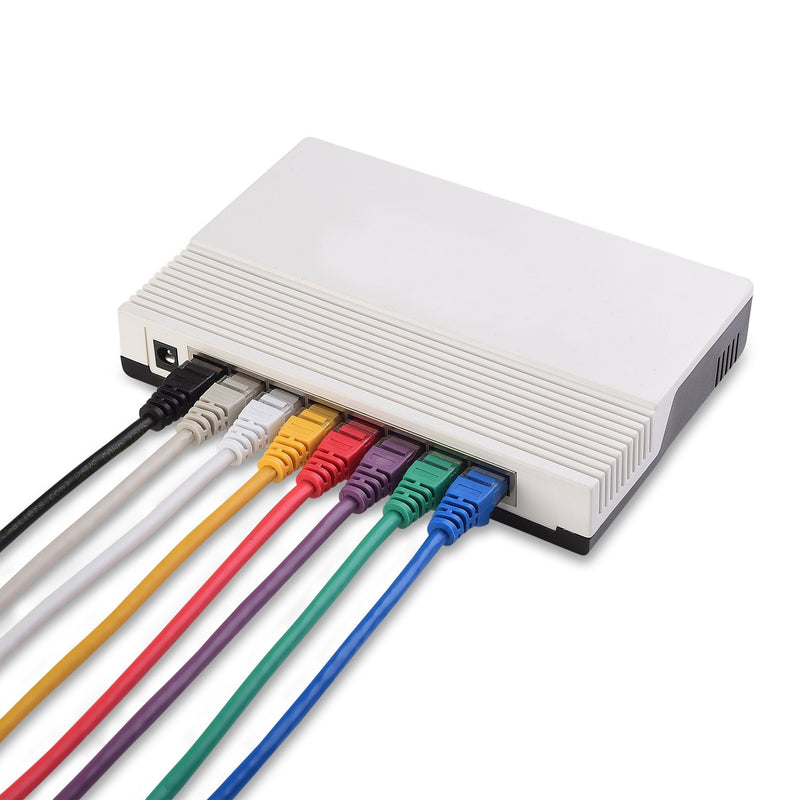 Cable Matters 8-Color Combo Snagless Short Cat5e Ethernet Cable (Cat5e Cable, Cat 5e Cable) 3 ft 3 Feet
