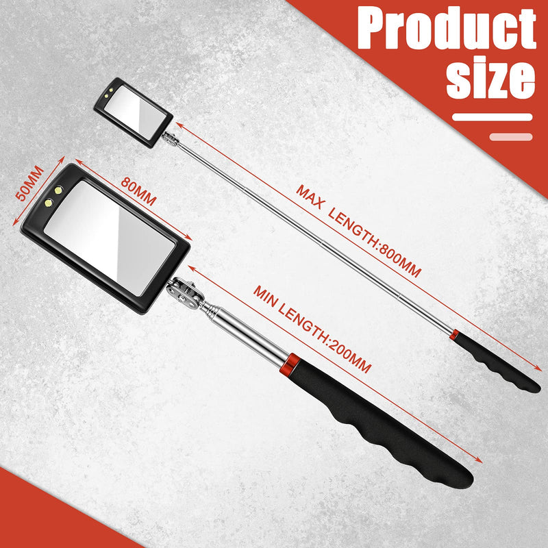 3 Pieces Telescoping Inspection Mirror Observe Mirror Inspection Tool for Check The Condition of The Vehicle (7.9 x 2.5 x 1.2 Inch, Rectangle) 7.9 x 2.5 x 1.2 Inch
