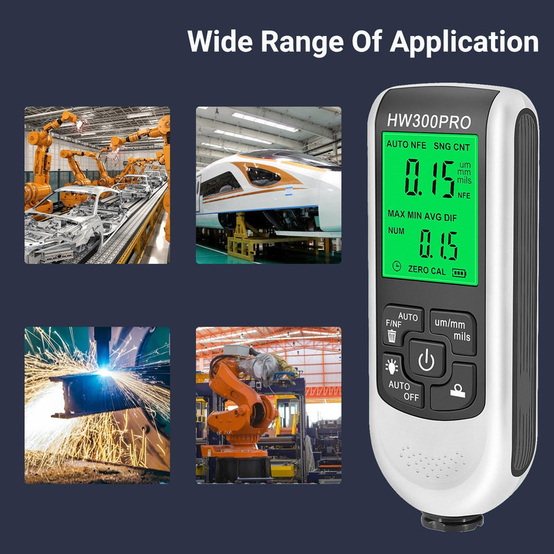 Digital Coating Thickness Gauge, Ultra High Precision Probe, Lackmil Thickness Gauge for Measuring Paint Thickness in the Automotive Industry White