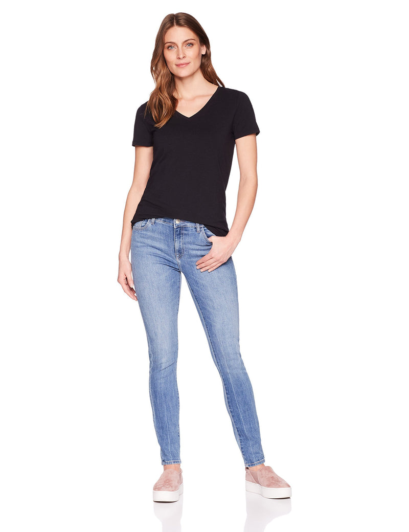 Amazon Essentials Women's 2-Pack V-Neck Classic-fit Short-Sleeve Tee Shirt X-Small Black