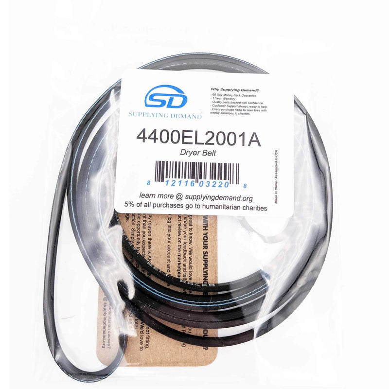 Supplying Demand 4400EL2001A Clothes Dryer Belt Replacement For 4400L20E01F 4400EL2001C