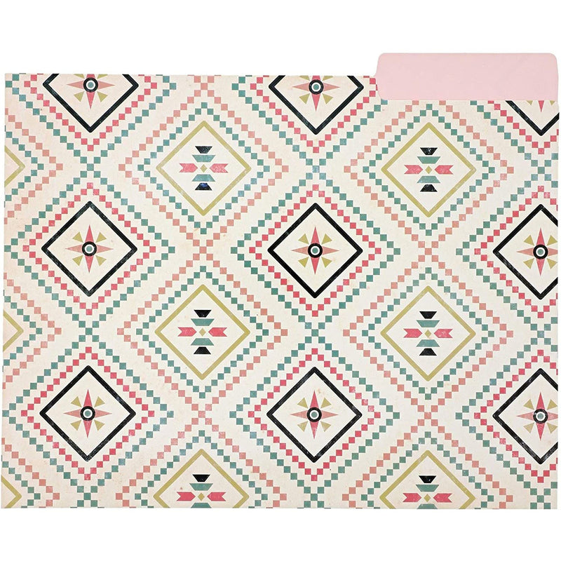 Decorative Bohemian File Folders with 1/3 Cut Tabs (9.5 x 11.5 In, 12 Pack)