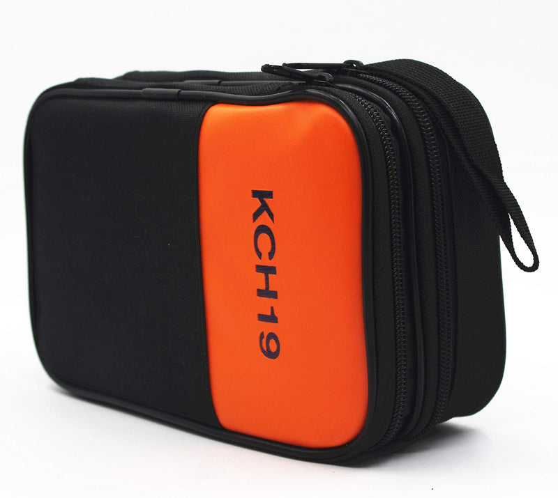 TestHelper KCH19 Double Layered & Padded Carrying Zipper Case with Wrist Strap Use for Handheld Multimeter,Phase Indicator,Thermometer, Calibrator,Clamp Meter
