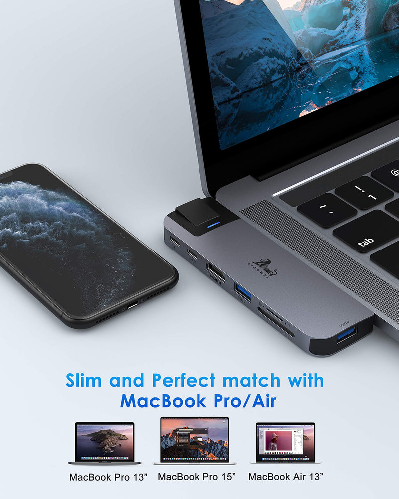 USB C Hub Adapters for MacBook Pro/Air, 8 in 2 Docking Station for MacBook Pro Air with 4K HDMI Port, Gigabit ethernet, 2 USB, TF/SD Card Reader, USB-C 100W PD and Thunderbolt 3