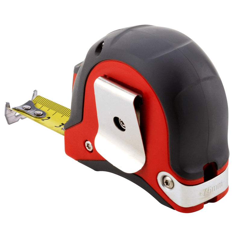 SOLA tape measure - PRO-TM - 3m / 19mm - robust professional tape measure with belt clip - steel tape, painted yellow with mm scale - accuracy class I - roll meter with movable end hook - length 3m/19mm