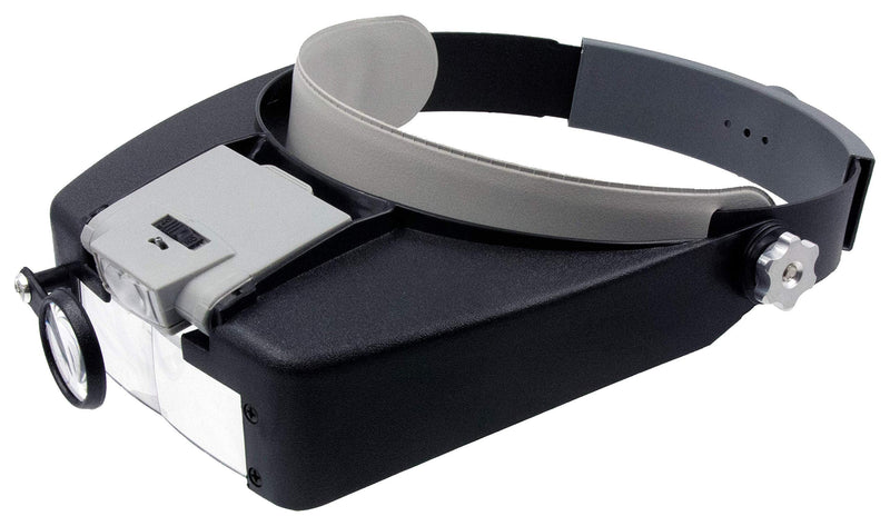 Zega Crafts Headband Magnifier w/ 3 Multi-Depth Magnifying Lenses & Detachabe Worklight