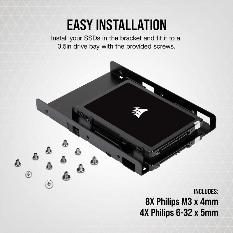 Corsair Dual SSD Mounting Bracket 3.5" CSSD-BRKT2, Black