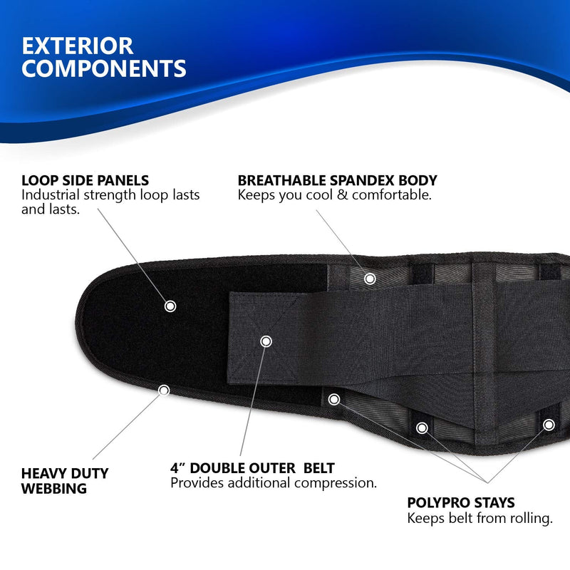 NYOrtho Back Brace Lumbar Support Belt - for Men and Women | Instantly Relieve Lower Back Pain | Maximum Posture and Spine Support, Adjustable, Breathable with Removable Suspenders | Small 26-30 in. Small (Pack of 1)