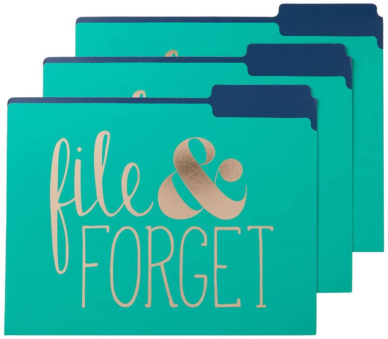 Roobee Gold Brilliant Thoughts, Ridiculously Good Ideas, File & Forget Decorative File Folders (Set of 9) 1