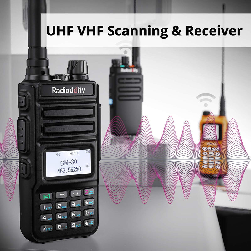 Radioddity GM-30 GMRS Radio, Handheld 5W Long Range Two Way Radio for Adults, GMRS Repeater Capable, with NOAA Scanning & Receiving, Display SYNC, for Off Road Overlanding
