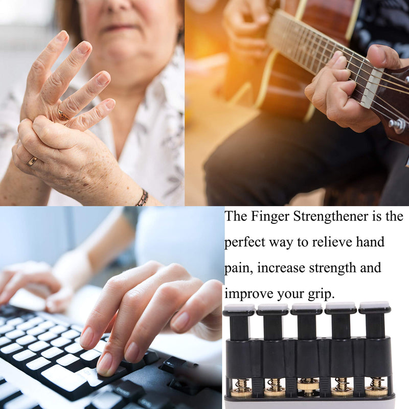 DILIMI Finger Strengthener,Guitar Beginner Exercier,Finger Trainer,Hand Grip Strength Trainer for Athletes,Musicians & Physical Therapy Gray