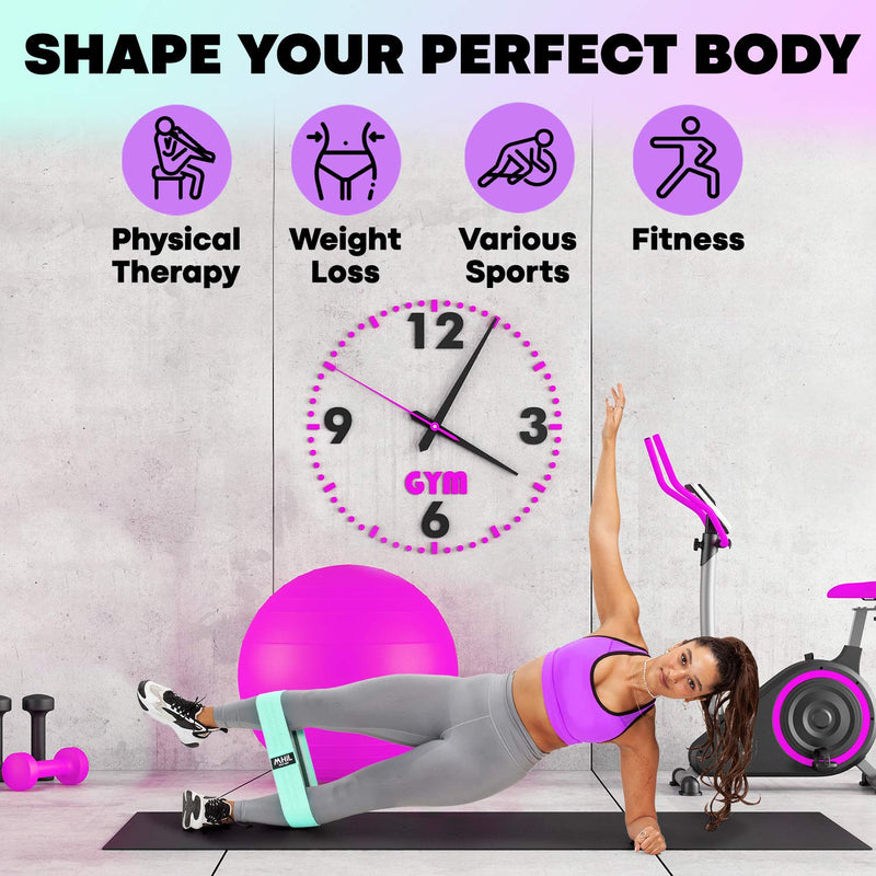 MhIL 5 Resistance Bands Set - Best Exercise Bands, Booty Bands for Women and Men, Workout Bands for Working Out Legs, Butt, Glute- Stretch Fitness Bands for Gym, Weights & Squats, Thick Elastic Fabric Pink, Purple, Green, Grey, Black