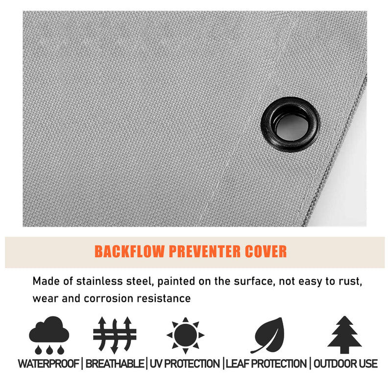 SOKINGCOVER Backflow Winter Cover- Thickened Pipe Insulation Cover with EVA Cotton Multi-Functional Preventers Protection Pouch for Prevent Outside Faucet Freeze(16" W x 20" H, gray)