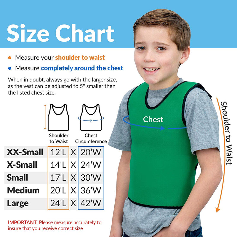 Special Supplies Sensory Compression Vest Deep Pressure Comfort for Autism, Hyperactivity, Mood Processing Disorders, Breathable, Form-Fitting, Kids and Adults (Green, X-Small 14x24 inches) Green X-Small (Pack of 1)