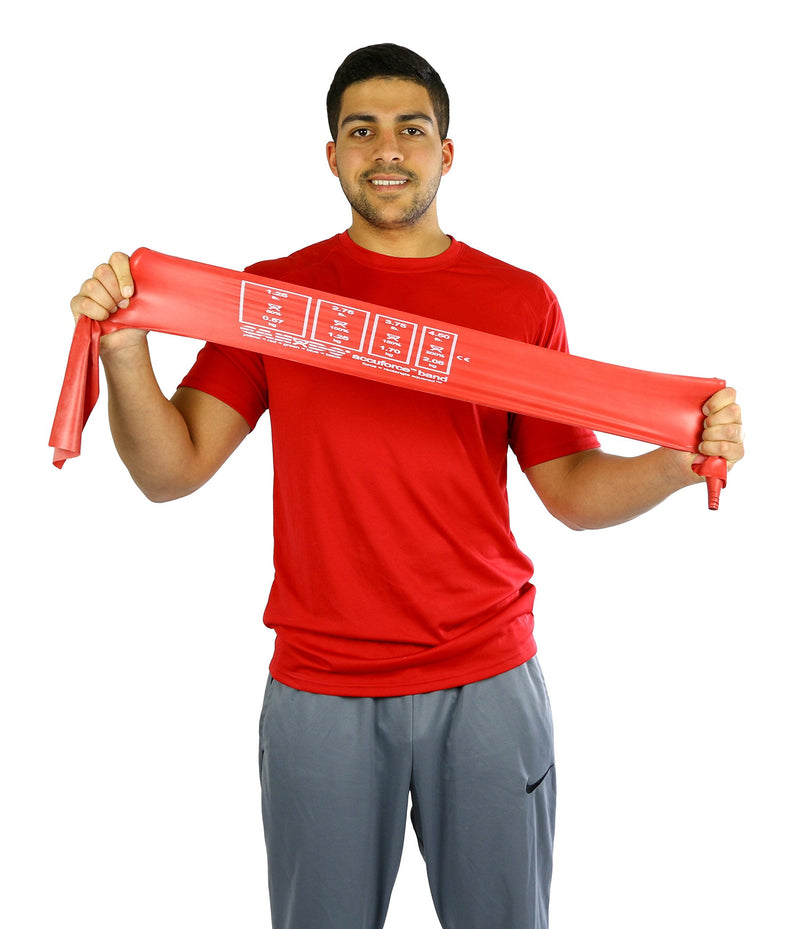CanDo AccuForce Latex Resistance Bands, Light Resistance, Red, 6 Yard Roll 6 Yards