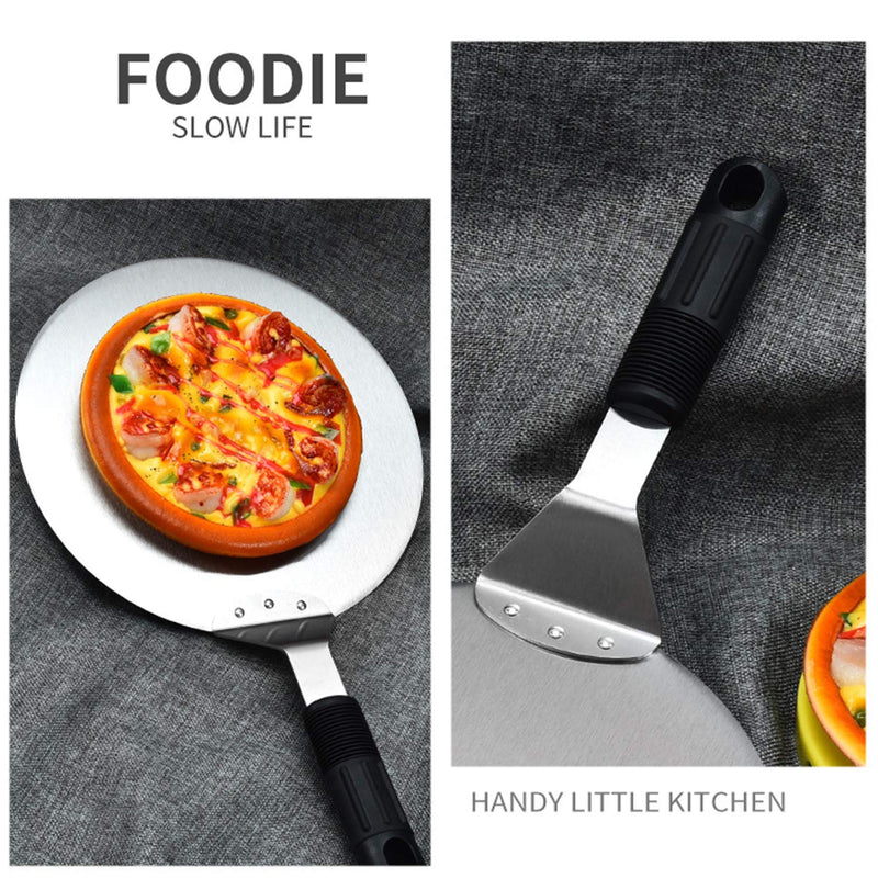 Pizza Lifter, KSENDALO 10" Pizza Peel, Stainless Pizza Spatula, Pizza Pie Cake Server Tray for Baking Homemade Pizza, With ONE FREE Silicone Mini Mitt Stainless+Plastic