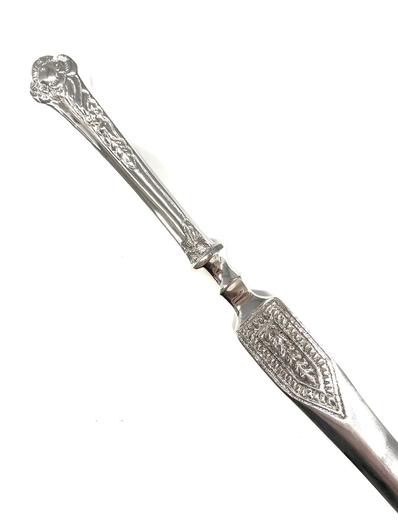 Madison Bay Company Nickel Plated Embossed Floral Letter Opener, 8.5 Inches Long