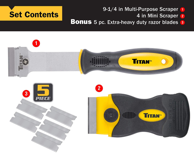 Titan 17002 2-Piece Multi-Purpose and Mini Razor Scraper Set