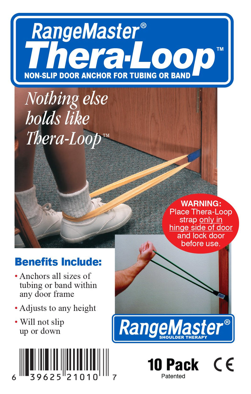 RangeMaster Thera-Loop Door Anchors │ Non-Slip │ Complements Exercise Bands or Tubes │ Great for Exercising or Strengthening Activities│10 Pack 10