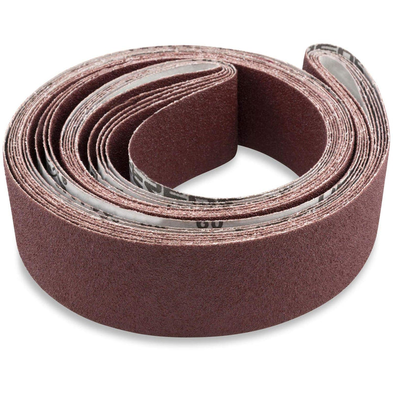 Red Label Abrasives 2 X 72 Inch 60 Grit Flexible Aluminum Oxide Multipurpose Sanding Belts, 6 Pack