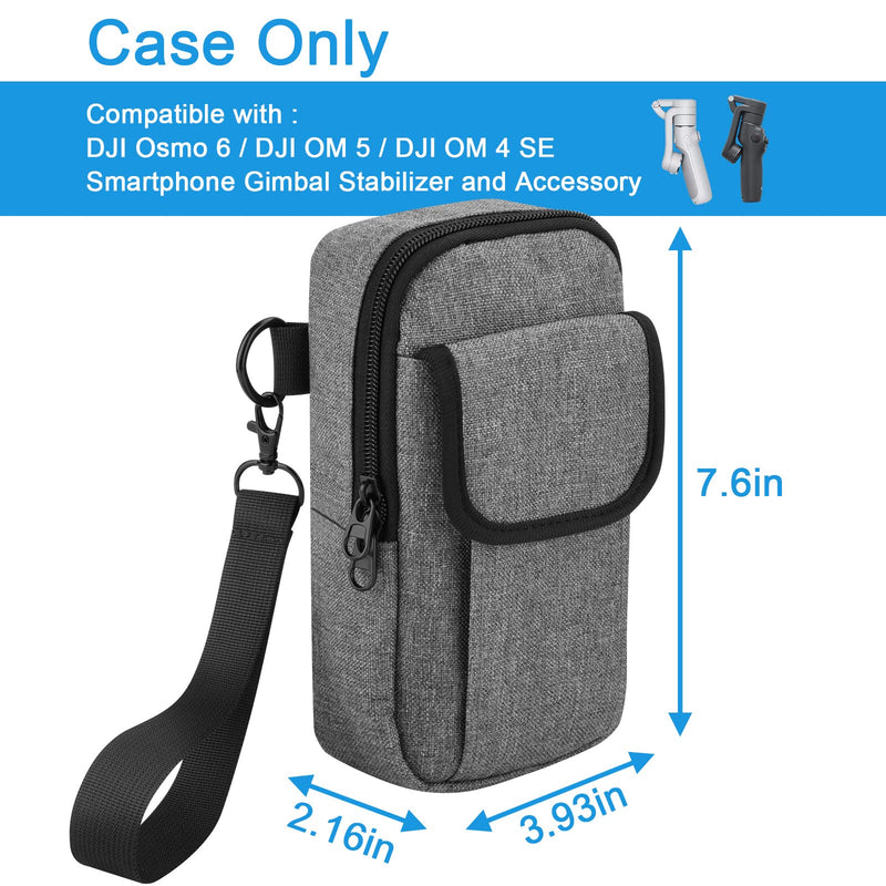 CaSZLUTION Travel Belt Case for DJI Osmo 6 / DJI OM 5 / DJI OM 4 SE, Portable Storage Bag Case with Belt keeper and Hand Strap Fits DJI Osmo Mobile 6 Smartphone Gimbal Stabilizer and Accessories