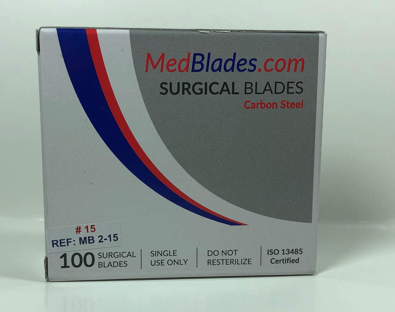 MedBlades Box of 100 Carbon Steel Blades, Sterile, Individually Foil Wrapped. Dental, Surgical, Veterinary, Dermaplane, Hobby, Craft & More (# 12, Carbon) # 12