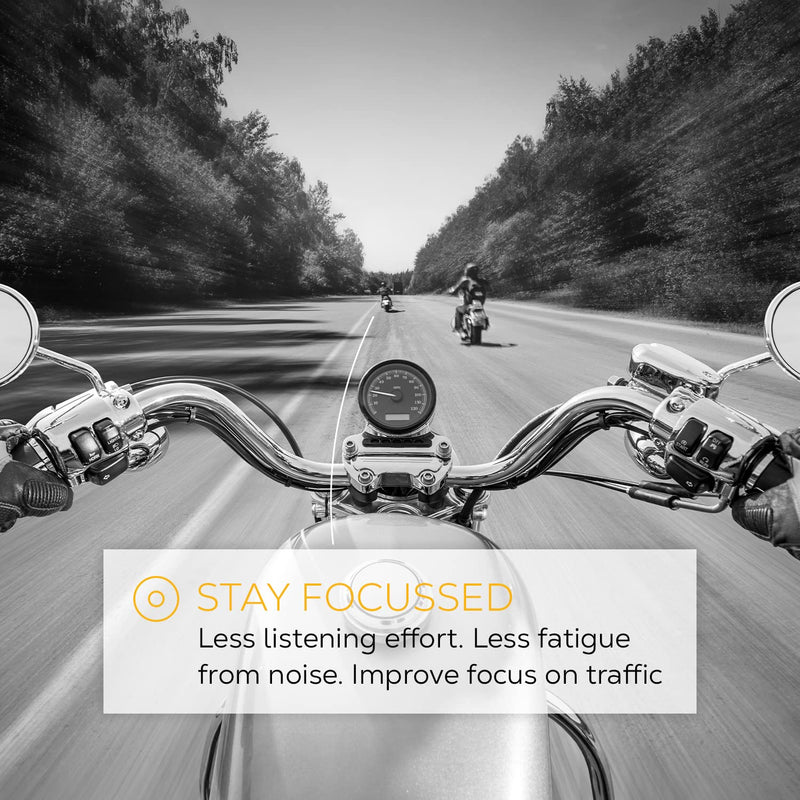 Motorcycle Ear Plugs - Shush Biker - Reusable Filter - High Performance Hearing Protection Against Wind Noise - High Performing Ceramic Filter - for All Ear Sizes