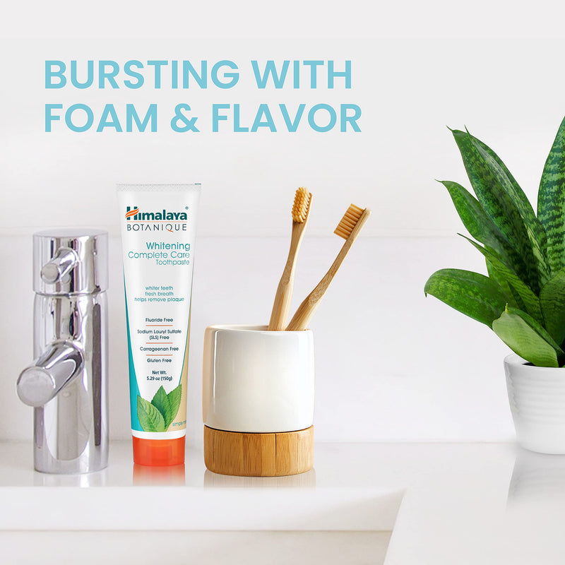Himalaya Botanique Complete Care Whitening Toothpaste, Simply Mint, for a Clean Mouth, Whiter Teeth and Fresh Breath, 5.29 oz 5.29 Ounce (Pack of 1)