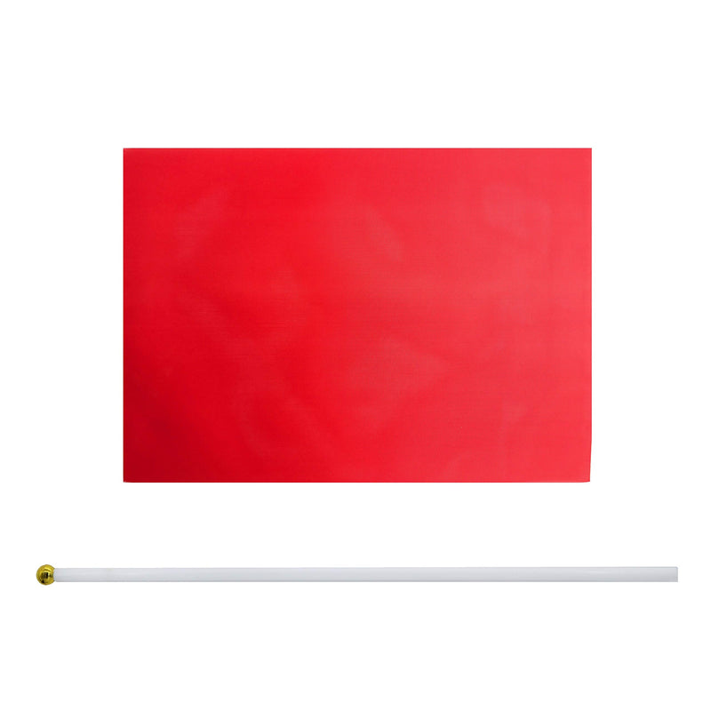Consummate 25 Pack Solid Red Flag Small Mini Plain Red DIY Flags On Stick,Party Decorations for Parades,Grand Opening,Kids Birthday,Party Events Celebration