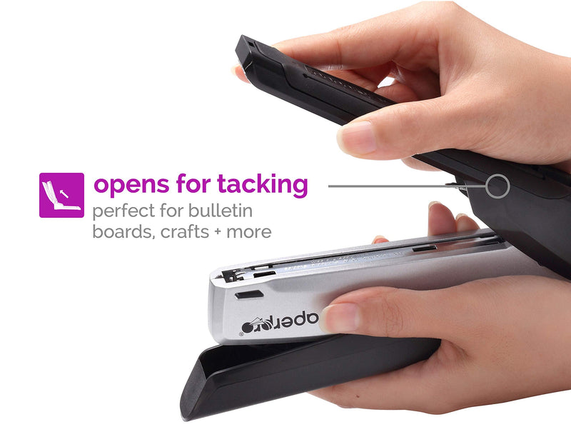 PaperPro - 1115 - inPOWER+ 28 Premium Stapler with Built-in Staple Remover, 28 Sheets, Full-Strip, Black/Silver