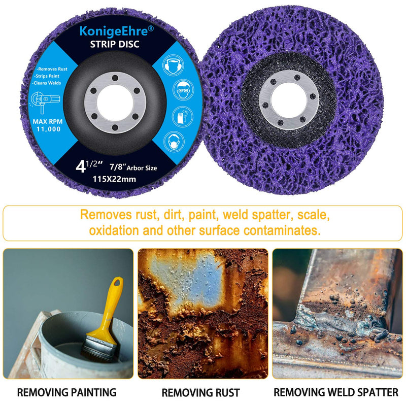 6 Packs 4-1/2" x 7/8" Strip Discs Stripping Wheel Fit Angle Grinder Clean and Remove Paint Coating Rust Welds Oxidation 6 4.5 Inch