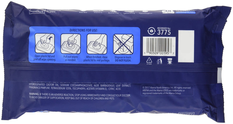 Abena Stretchable Pre-Moistened Cleansing Wipes, 11.2" X 8.7", 48 Count 48 Count (Pack of 1)