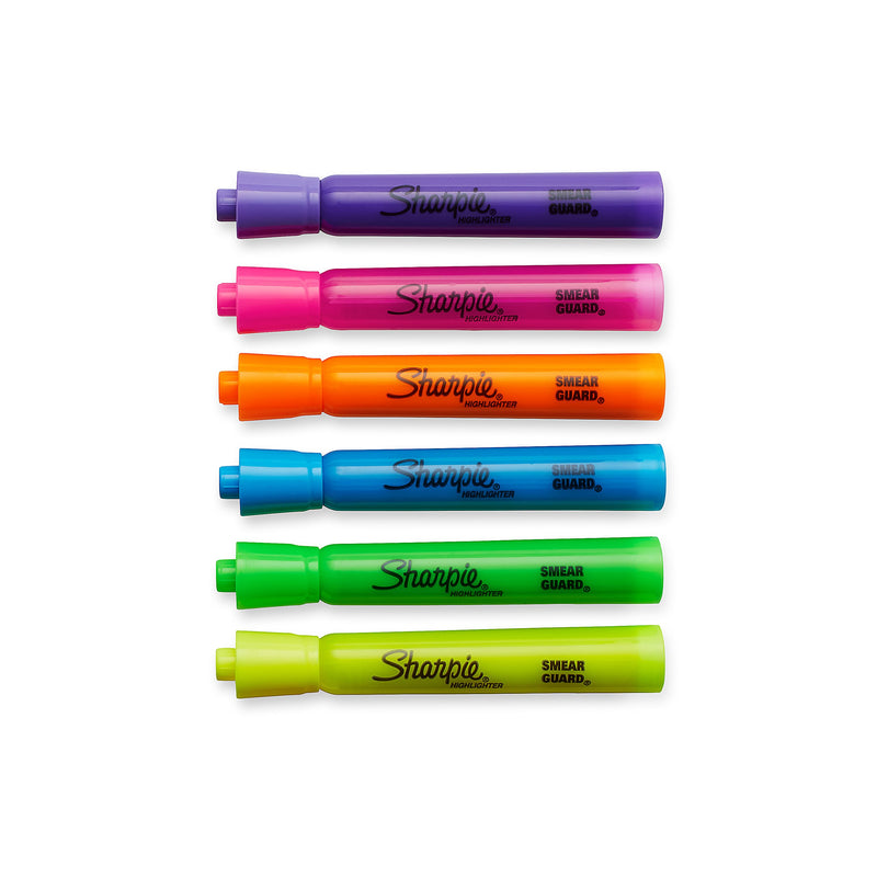 Sharpie Tank Highlighters Assorted Fluorescent Colors | Chisel Tip Highlighter Pens, 12 Count