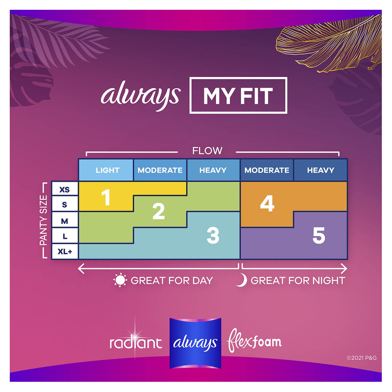 Always Radiant Pads, Size 3, Extra Heavy Flow Absorbency, Scented, 22 Count