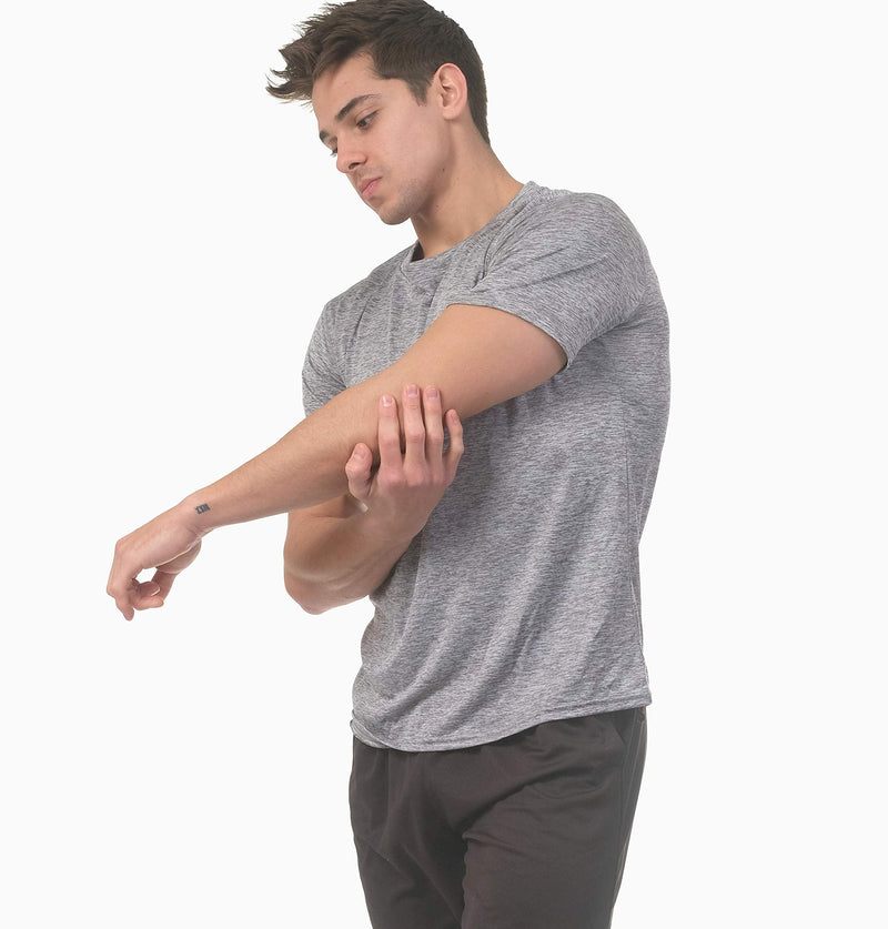 5 Pack: Menâ€™s Dry-Fit Moisture Wicking Active Athletic Performance Crew T-Shirt Small Set 10