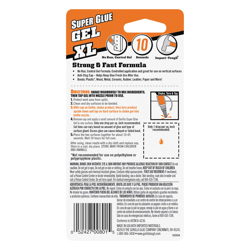 Gorilla Super Glue Gel XL, 25 Gram (Pack of 1) 1 - Pack