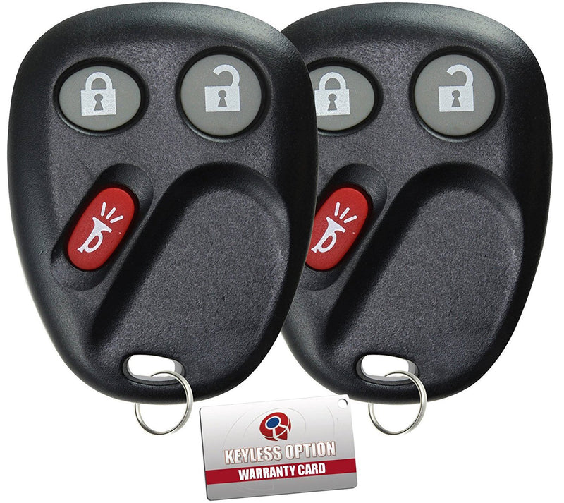 KeylessOption Keyless Entry Remote Control Car Key Fob Replacement for LHJ011 (Pack of 2) black