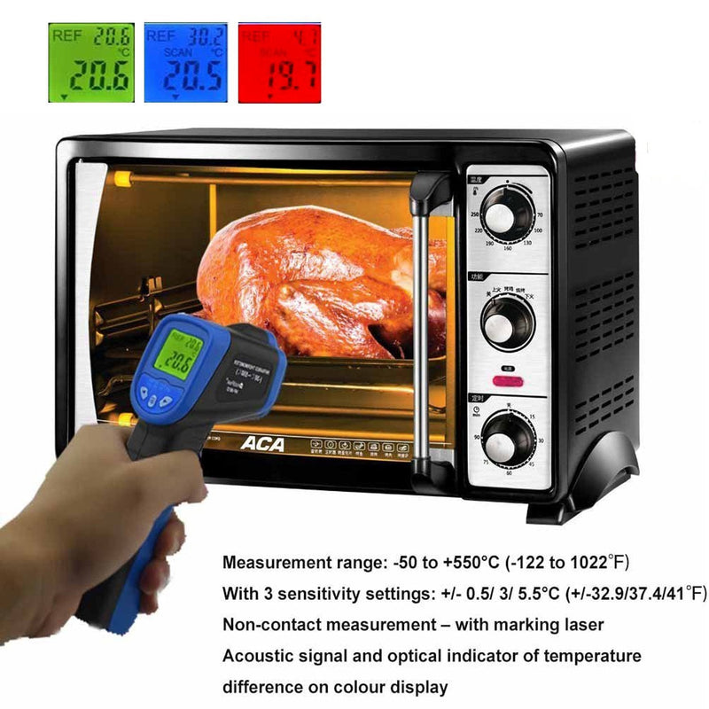 HOLDPEAK 981C Non-Contact Infrared Thermometer Digital Laser Infrared Thermometer -58 to 1022℉ (-50 to 550℃) with Adjustable Emissivity + 866B Digital Anemometer Handheld Wind Speed Meter (2Packs) 866B Anemometer + 981C Thermometer(58-1022℉）