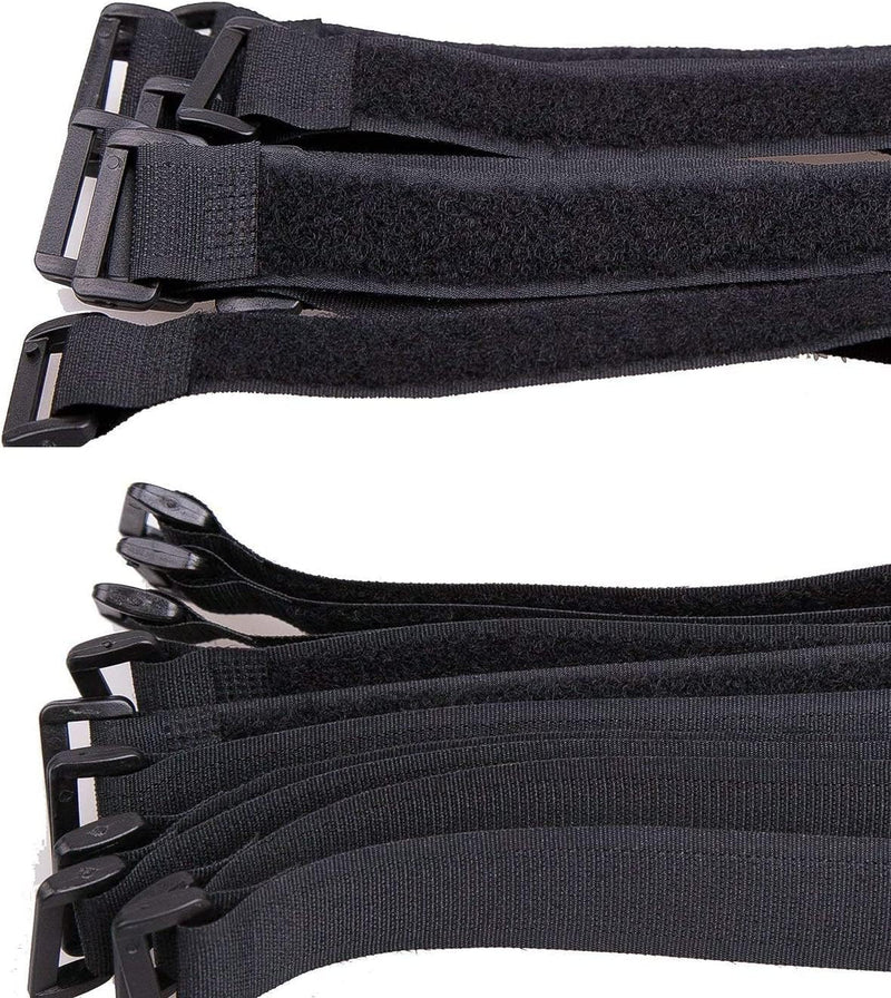 25pcs Black Reusable Fastening Cable Straps, Hook and Loop Cable Tie Down Straps 1" x 24" 25 Pack 1 x 24Inch