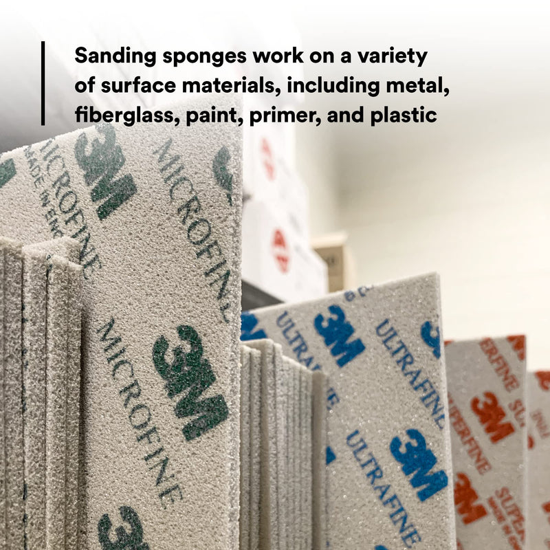 3M Softback Sanding Sponge, 02601, 4-1/2 in x 5-1/2 in, (115mm x 140mm), Ultrafine, 20 sponges per pack