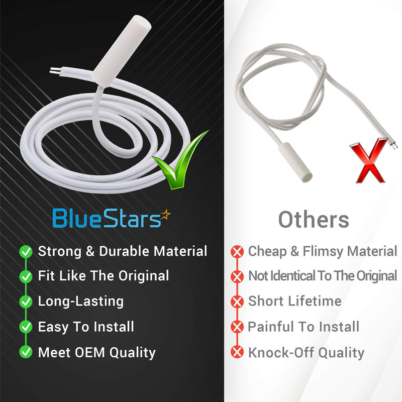 Ultra Durable WR55X10025 Refrigerator Temperature Sensor replacement by Blue Stars - Exact Fit for General Electric & Hotpoint Refrigerators - Replaces 914093 AP3185407 PS304103 WR50X10027