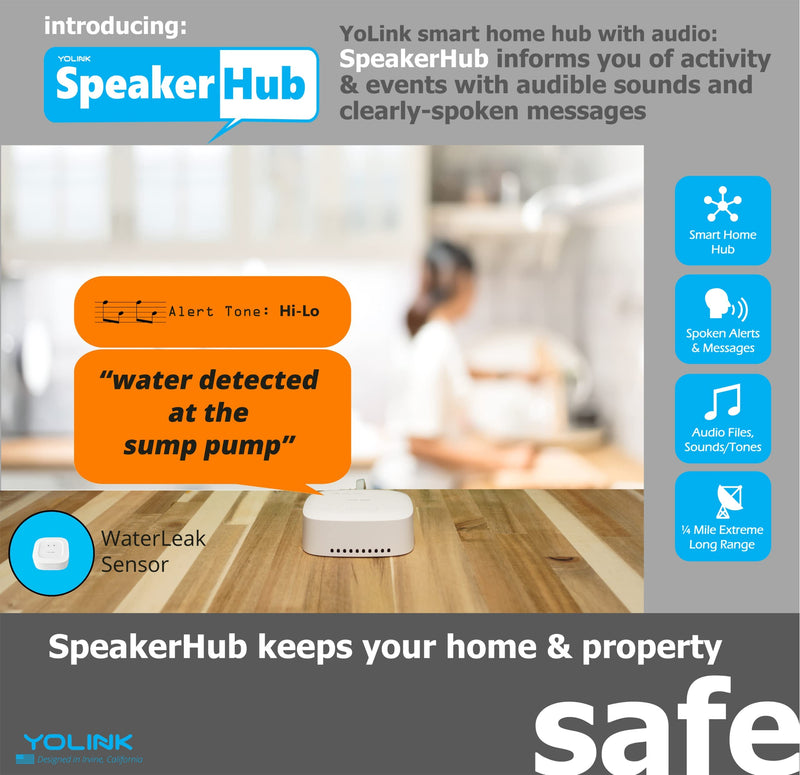 Smart Water Leak Sensor 3 Pack, YoLink 1/4 Mile World's Longest Range Wireless Water Sensor Works with Alexa IFTTT, Water Leak Detector with App Notifications, Remote Monitoring - YoLink Hub Required