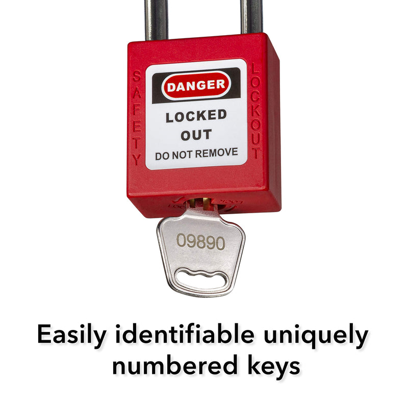 TRADESAFE Lockout Tagout Locks – 7 Loto Locks Keyed Differently – Lock Out Tag Out Safety Padlocks – 1 Key Per Lock – Red – Lockout Tagout Kit Refill – USA Company 7-Red