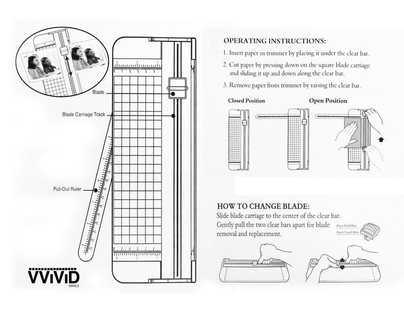 VViViD A4 / A5 Paper Trimmer, 9 inch, with Security Safeguard, Measuring Grid, and Ruler (Inches & cm) 9" Sliding Blade