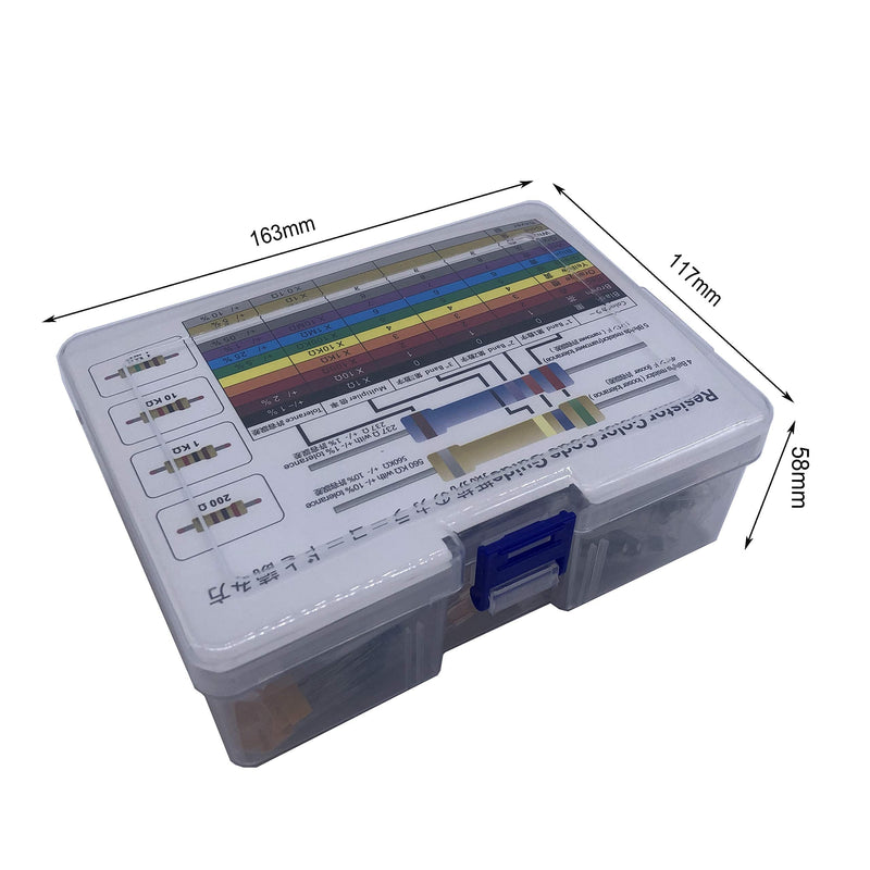 MOGAOPI electronic component kit & a total of 1390 pieces, LED diodes, metal film resistors, electrolytic capacitor package, diodes, ceramic capacitors, transistor assortment box