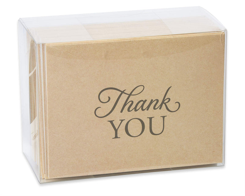 American Greetings Thank You Cards with Envelopes, Brown Kraft-Style (50-Count) Black Kraft Style 50-Count