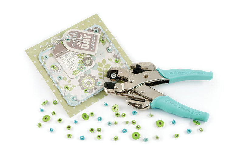 Crop-A-Dile Eyelet and Snap Punch by We R Memory Keepers | Blue Comfort Handle