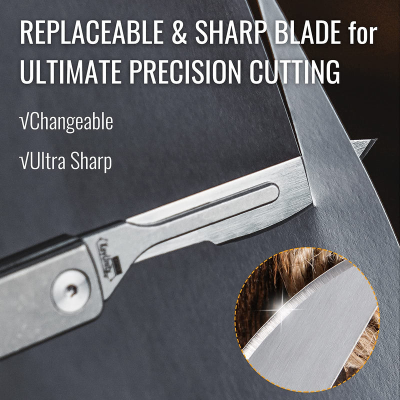 KeyUnity KA14 10pcs #24 Knife Blades Replacement Utility Knife Blade for Arts & Crafts, Plant Cutting, Clay Modeling, Podiatry, Dermaplaning & More
