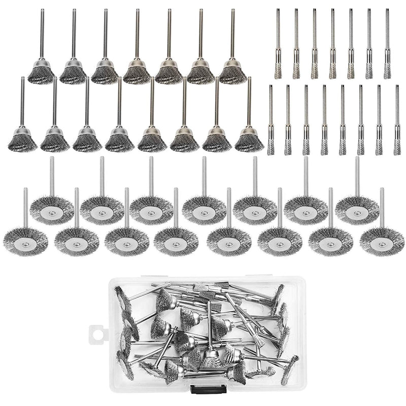 45 Wire Brush Set, Cup Brush Drill, Stainless Steel Brush Brush, for Drill Polishing Grinding Cleaning (Stainless Steel)