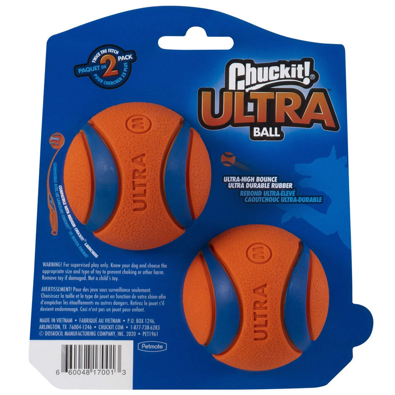 Chuckit! Ultra Ball, Dog Toy, Various Sizes Medium Pack of 2